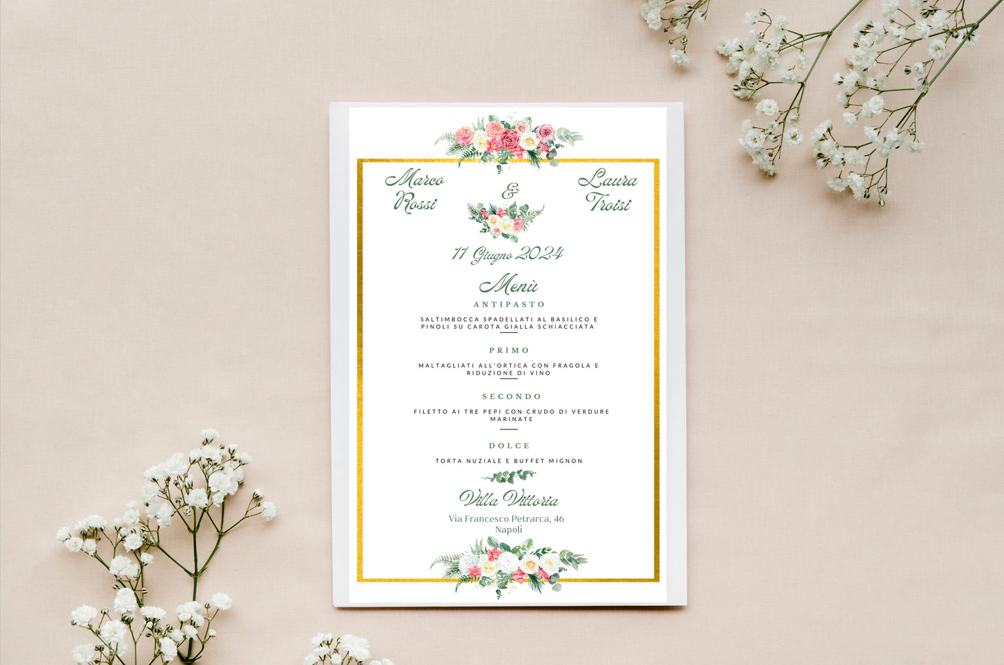 Menù Matrimonio Personalizzabile