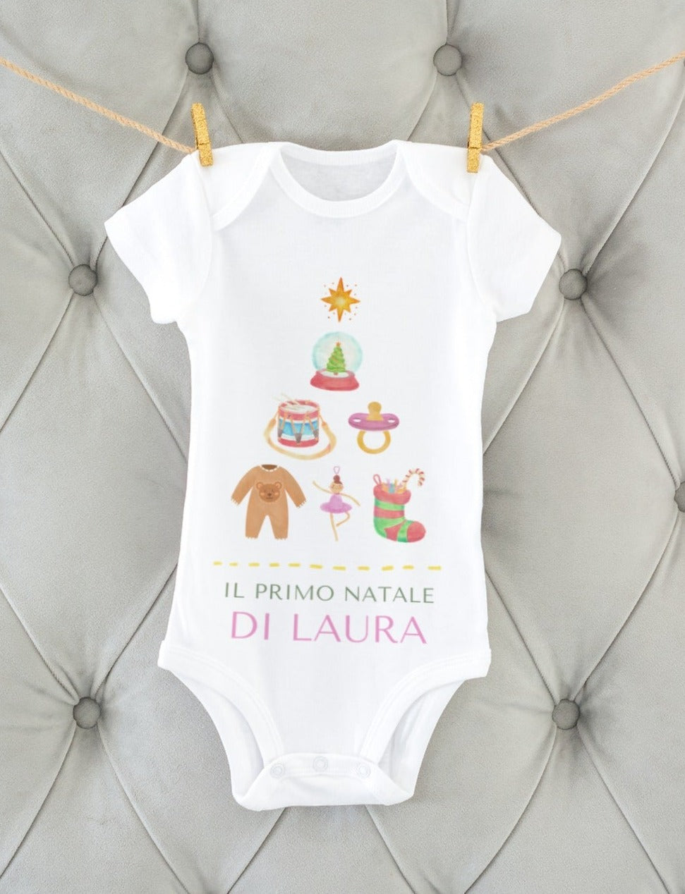 Body Natale Neonato/a Personalizzabile