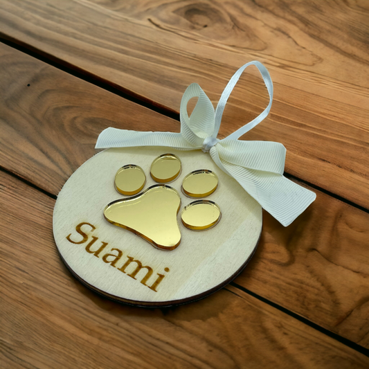 Pallina Natale in Legno con Dettagli Plexiglass Personalizzabile